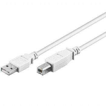 USB-kabel A hane - B hane Vit 1,8 M