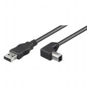 USB-kabel A hane - B hane vinklad 3 M